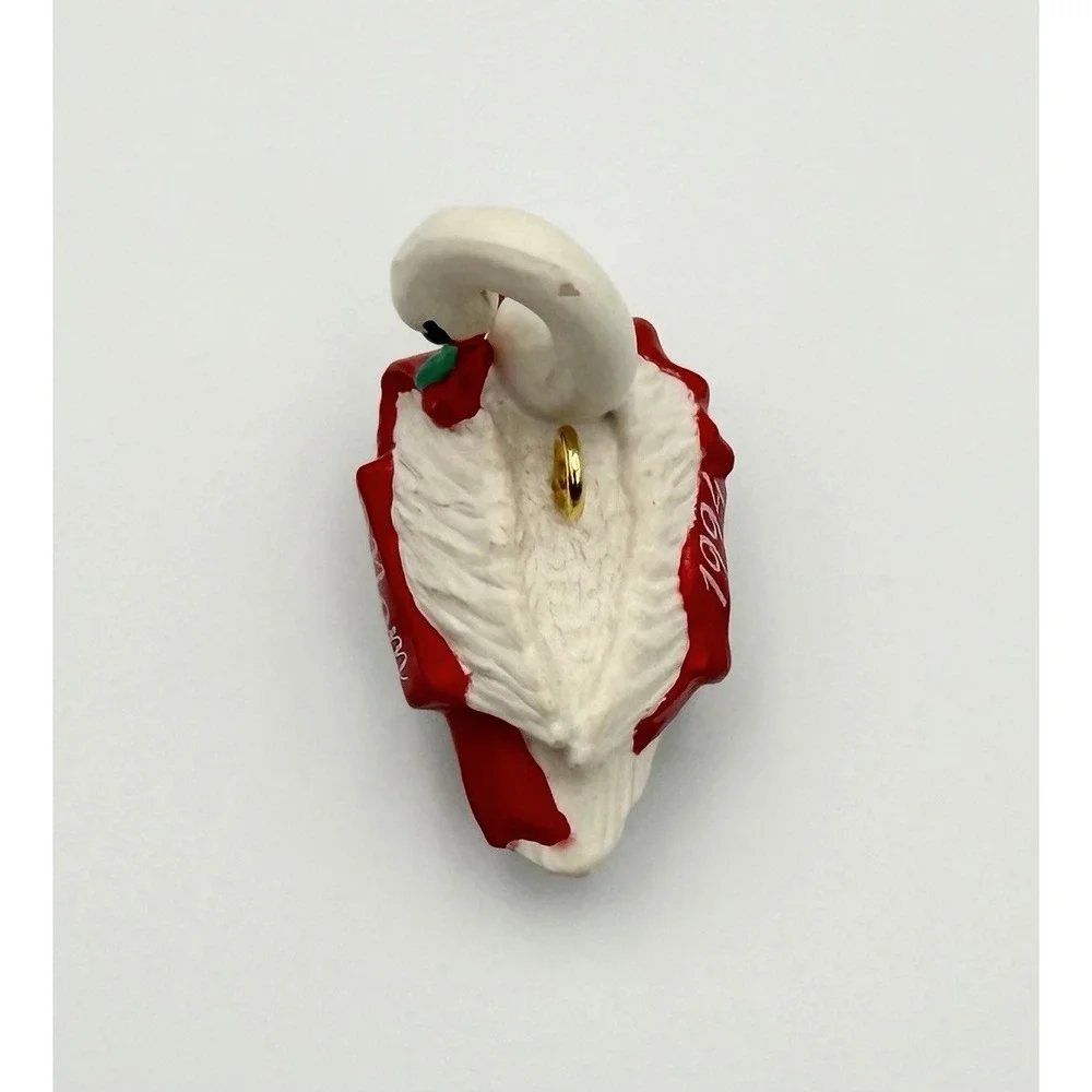 1994 Hallmark Keepsake Miniature Ornament Mom Swan with Red Ribbon Banner VTG
